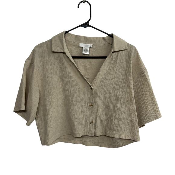 Minimalist Neutral Textured Top Kirious Los Angeles Chic Size M - Picture 1 of 6